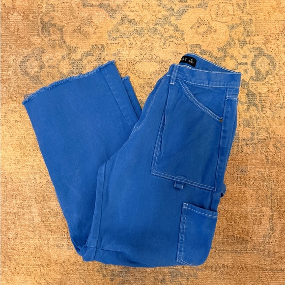 Lioness EUC Blue Miami Vice Cargo Jeans with Frayed Hem - Picture 4 of 7